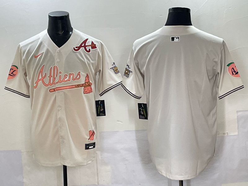Men Atlanta Braves blank cream Nike 2025 MLB Jersey style 006->atlanta braves->MLB Jersey